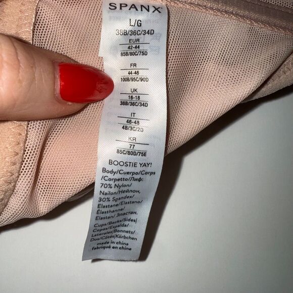 SPANX Strapless Cupped BodySuit - Champagne Beige L - Picture 6 of 6